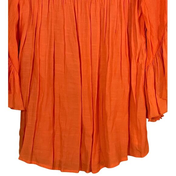 Chico's Womens 0 Size Small 4 Orange Off The Shoulder Boho Summer Blouse Top - Picture 7 of 10